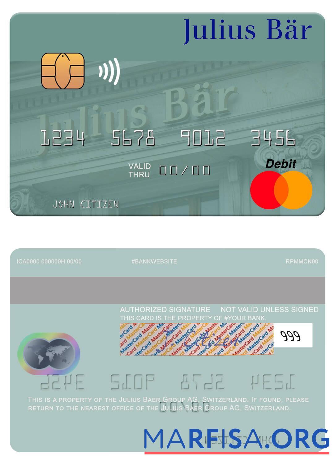 Downloadable Switzerland Julius Baer Group AG mastercard example